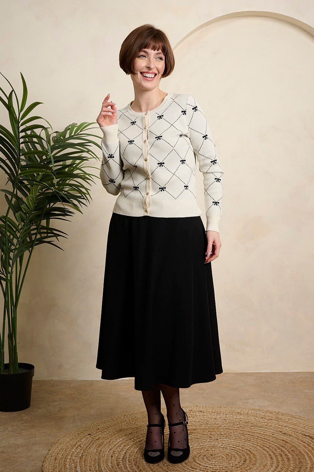 Cream Betty Bow Cardigan