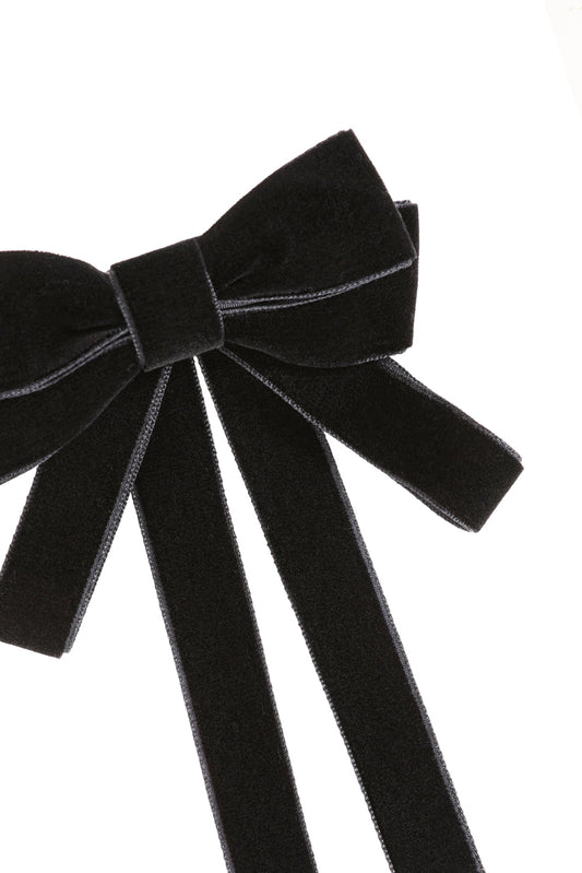 Claire Velvet Bow Hairclip - Black