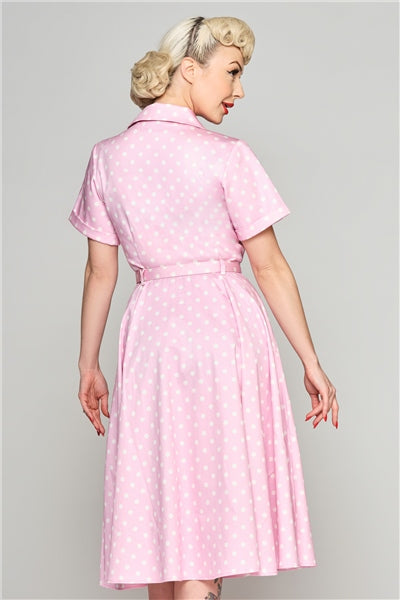 Caterina Pink Polka Swing Dress