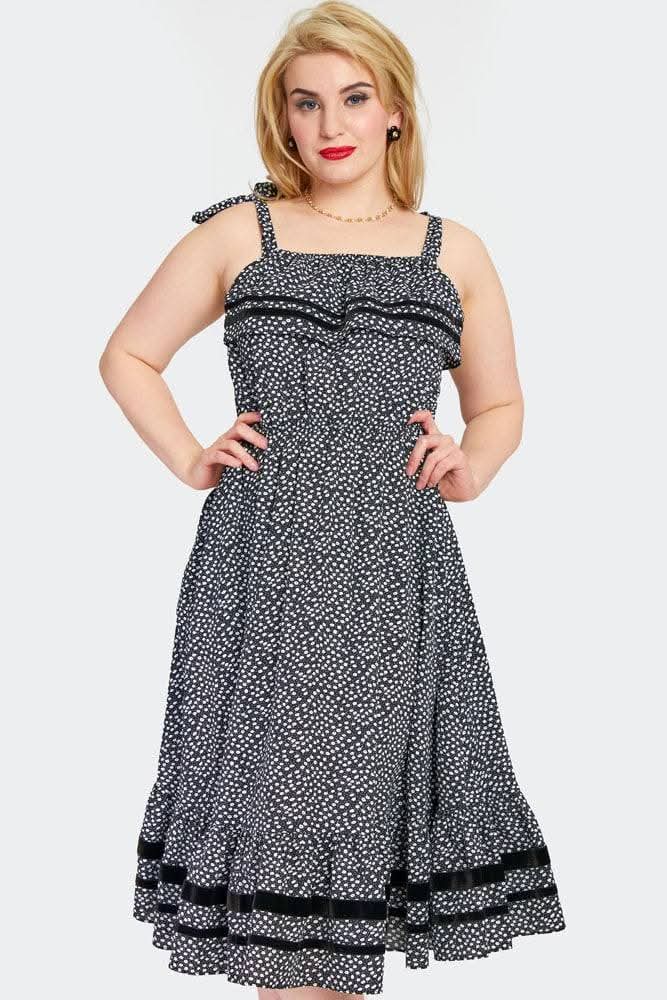 *FINAL SALE* Floral Tie Straps Flare Dress