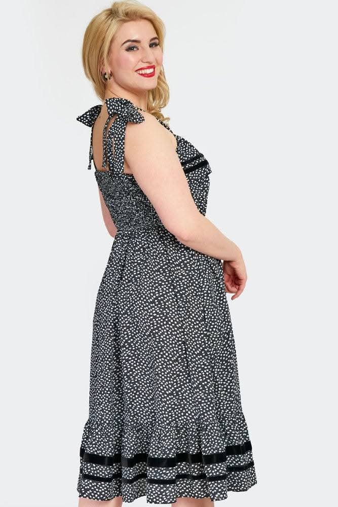 *FINAL SALE* Floral Tie Straps Flare Dress