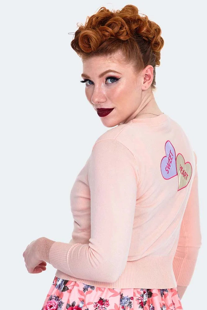Kim Love Heart Print Cardigan