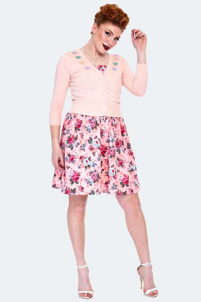 Kim Love Heart Print Cardigan