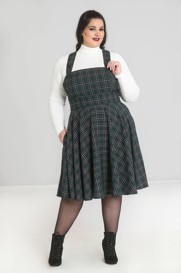 Peebles Pinafore Dress - Green