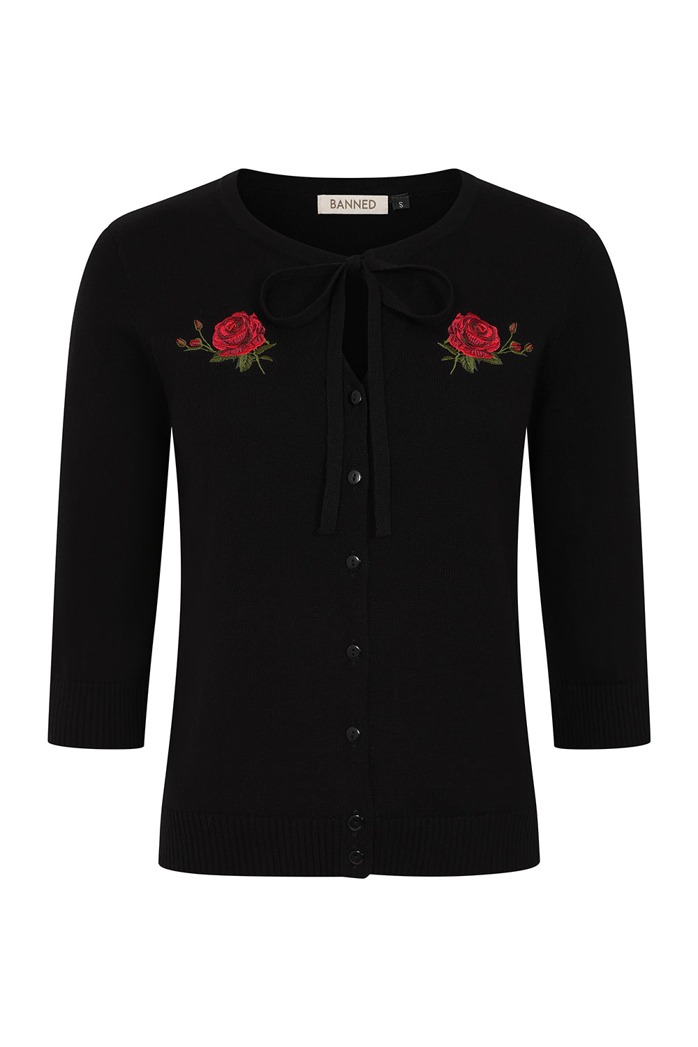 Black Mia Rose Garden Cardigan