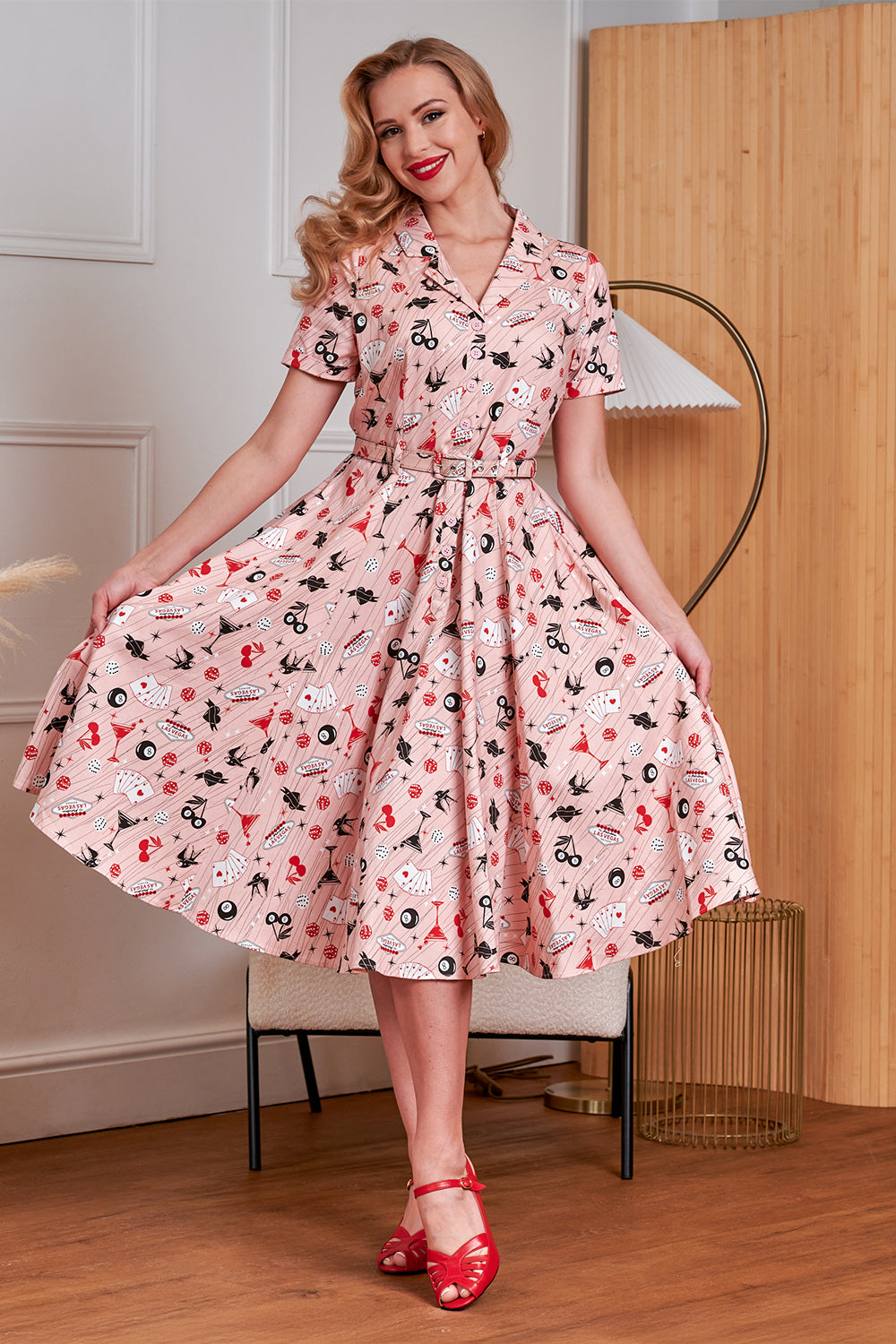 Pink Bella Viva Las Vegas Swing Dress