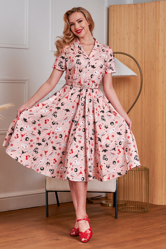 Pink Bella Viva Las Vegas Swing Dress
