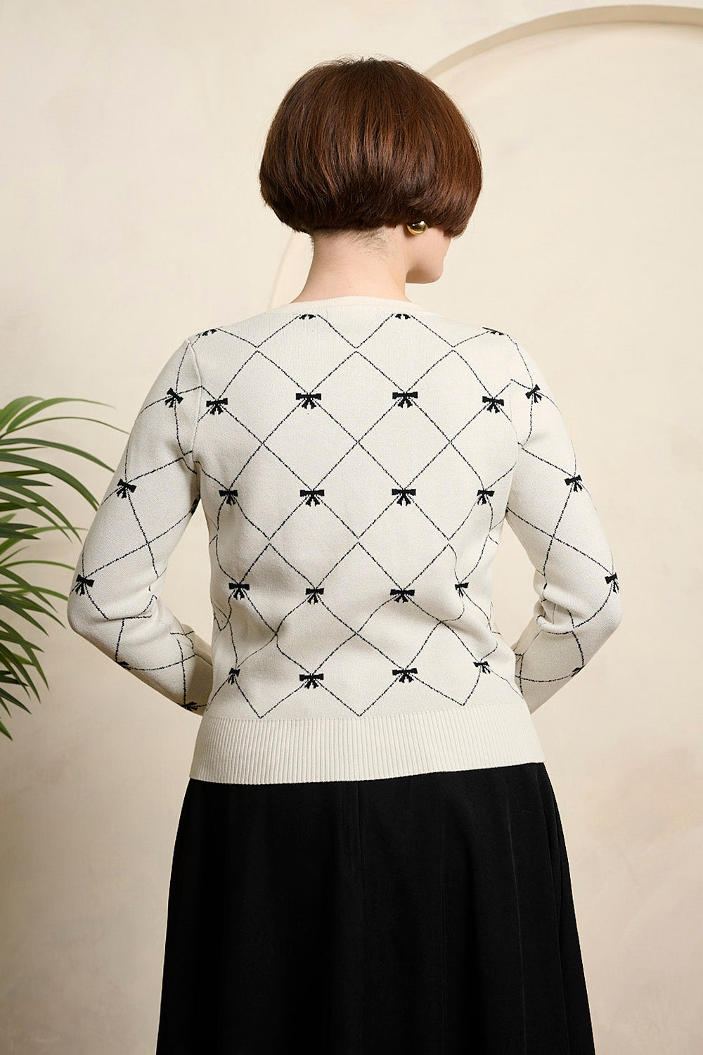 Cream Betty Bow Cardigan