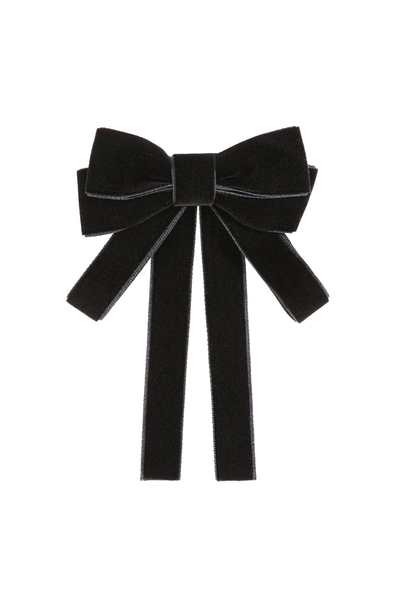 Claire Velvet Bow Hairclip - Black