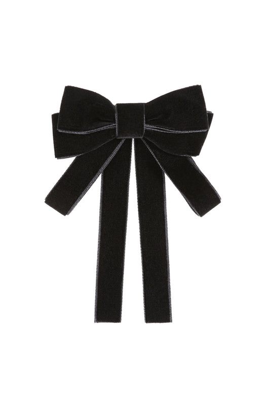 Claire Velvet Bow Hairclip - Black