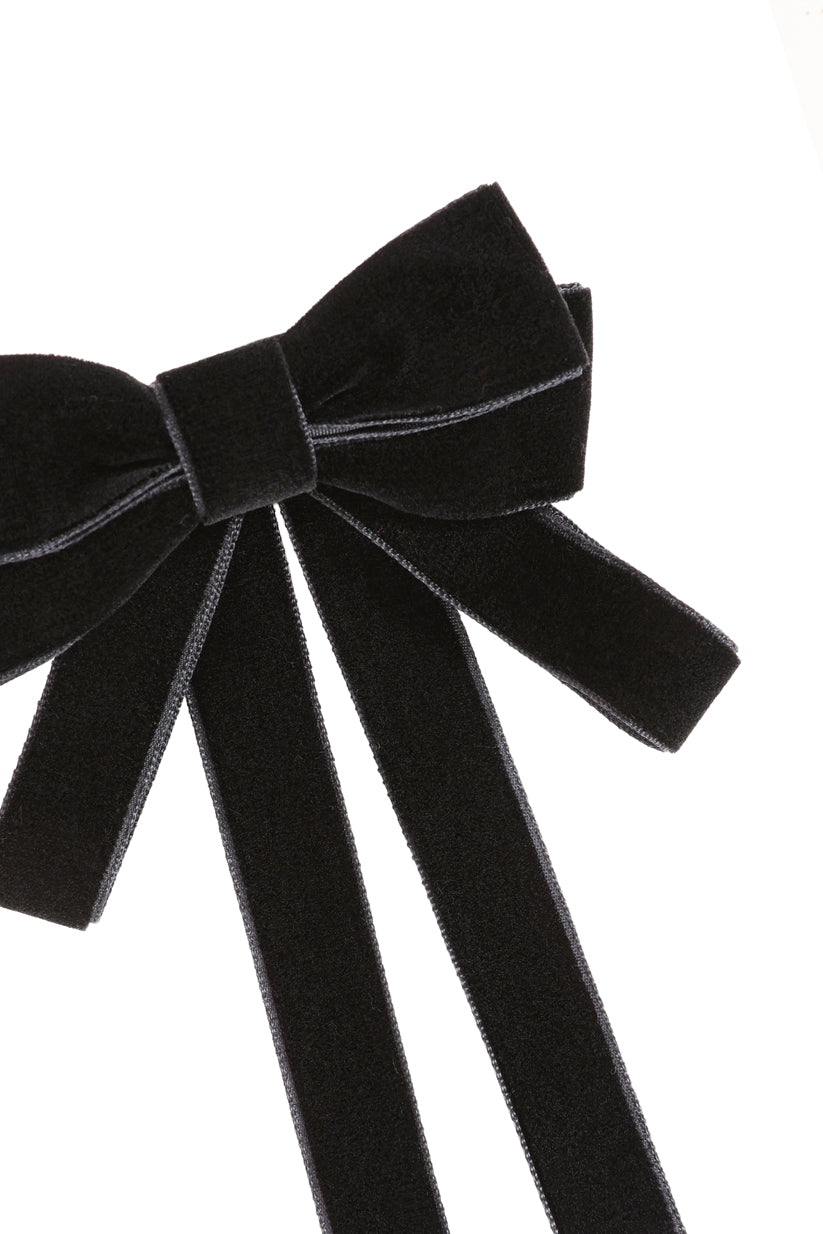 Claire Velvet Bow Hairclip - Black