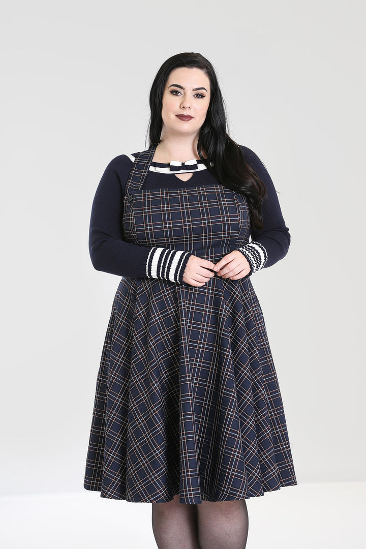 Peebles Pinafore Dress - Navy