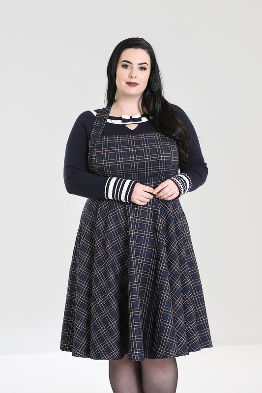 Peebles Pinafore Dress - Navy