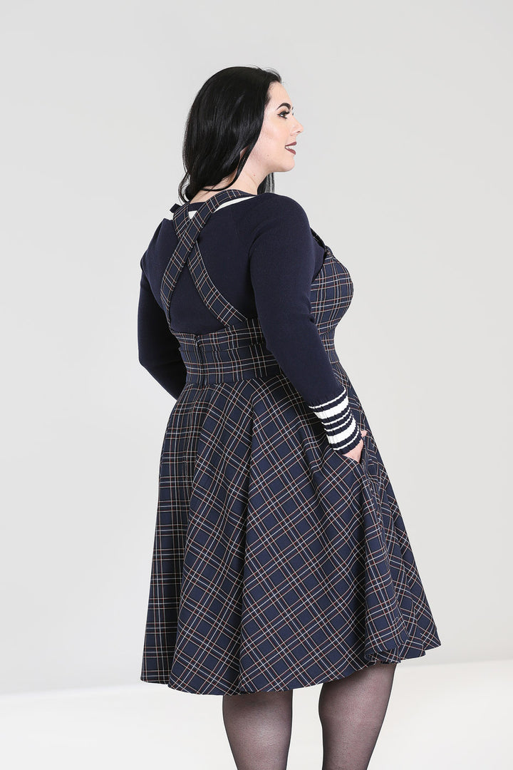 Peebles Pinafore Dress - Navy