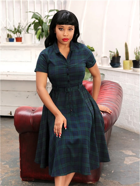 Caterina Blackwatch Check Swing Dress