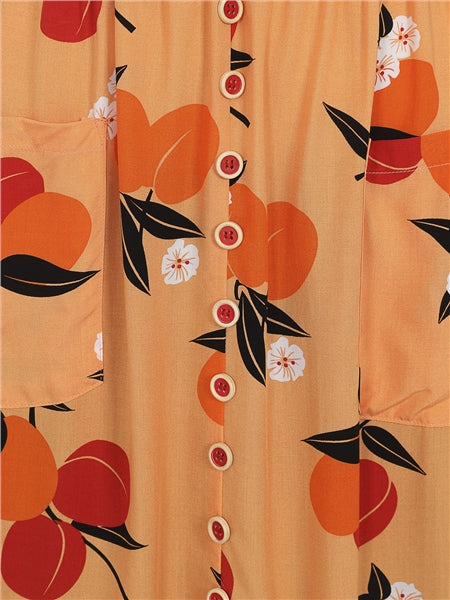 Kimberly Mid-Century Apricot Swing Dress