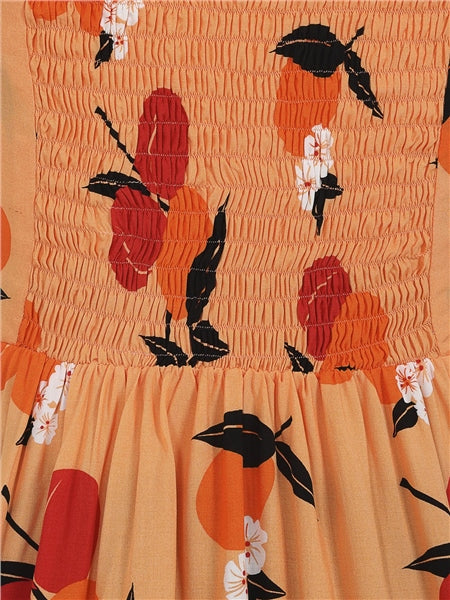 Kimberly Mid-Century Apricot Swing Dress