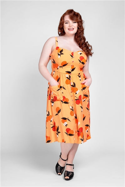 Kimberly Mid-Century Apricot Swing Dress