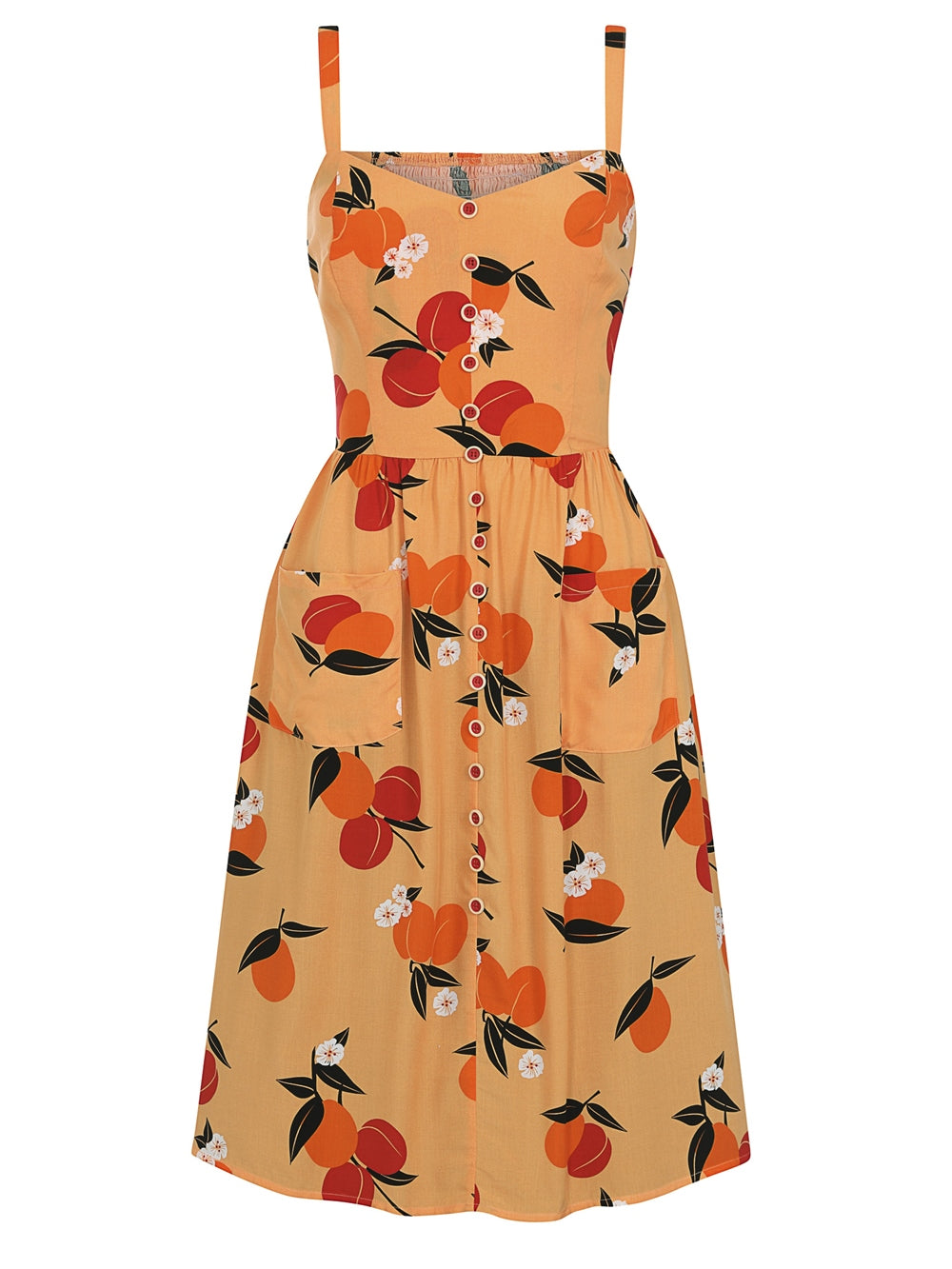Kimberly Mid-Century Apricot Swing Dress