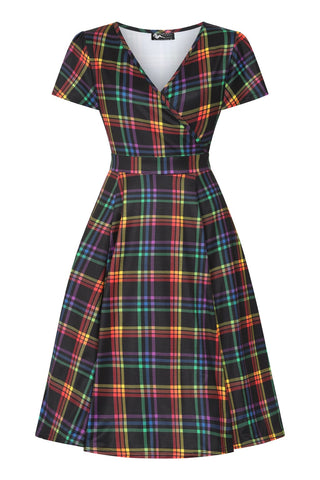 Pride Rainbow Tartan Lyra Dress