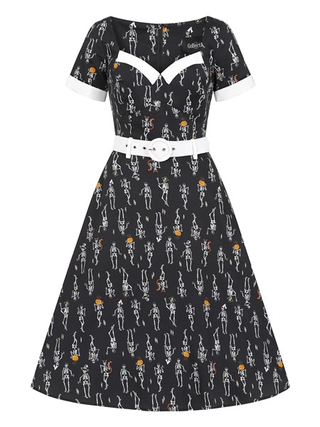 Roberta Skeleton Boo-Gie Swing Dress