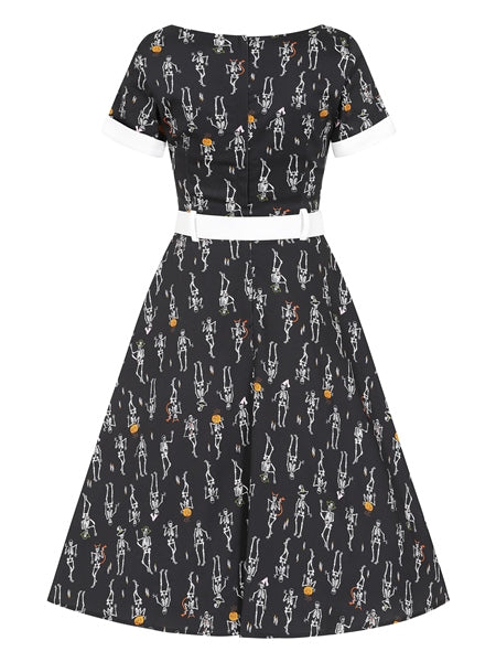 Roberta Skeleton Boo-Gie Swing Dress