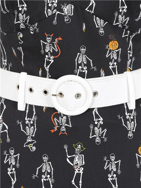 Roberta Skeleton Boo-Gie Swing Dress