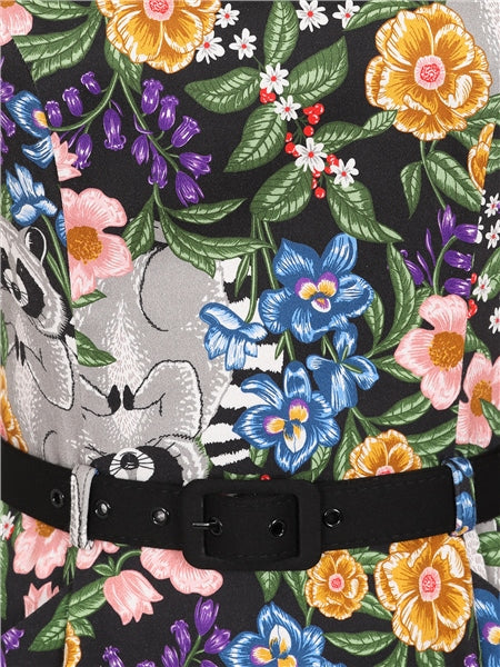 Winona Forest Floral Raccoon Swing Dress