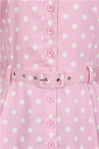 Caterina Pink Polka Swing Dress