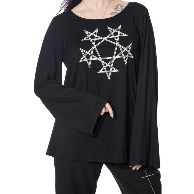 Oversized Pentagram Long Sleeve Top