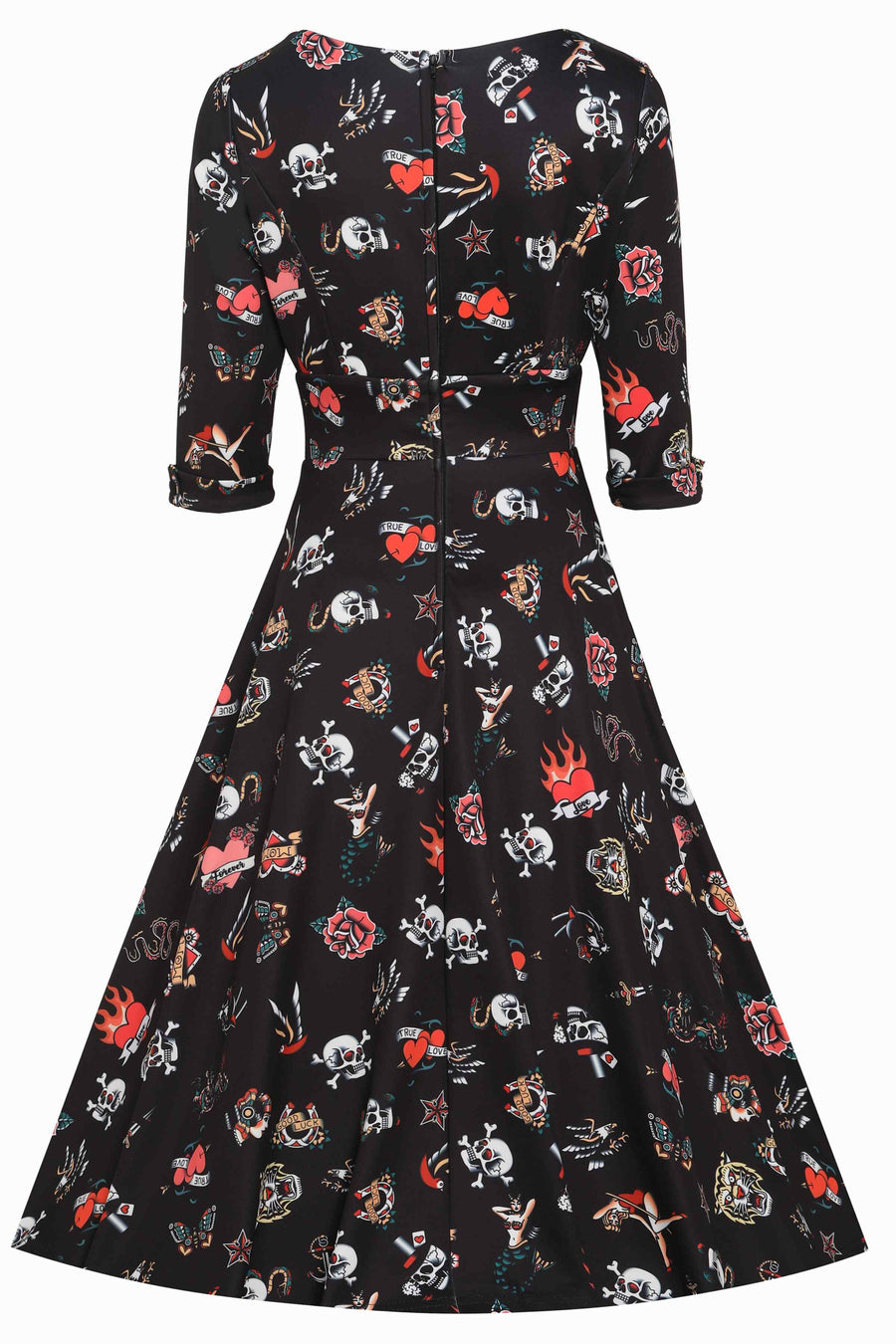 Scarlette Black Old School Tattoo Midi Dress