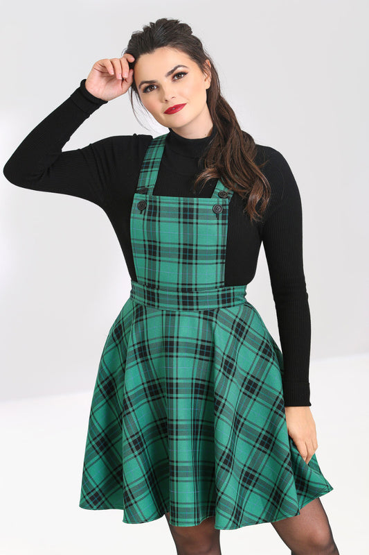 Brittany Pinafore Dress - Green