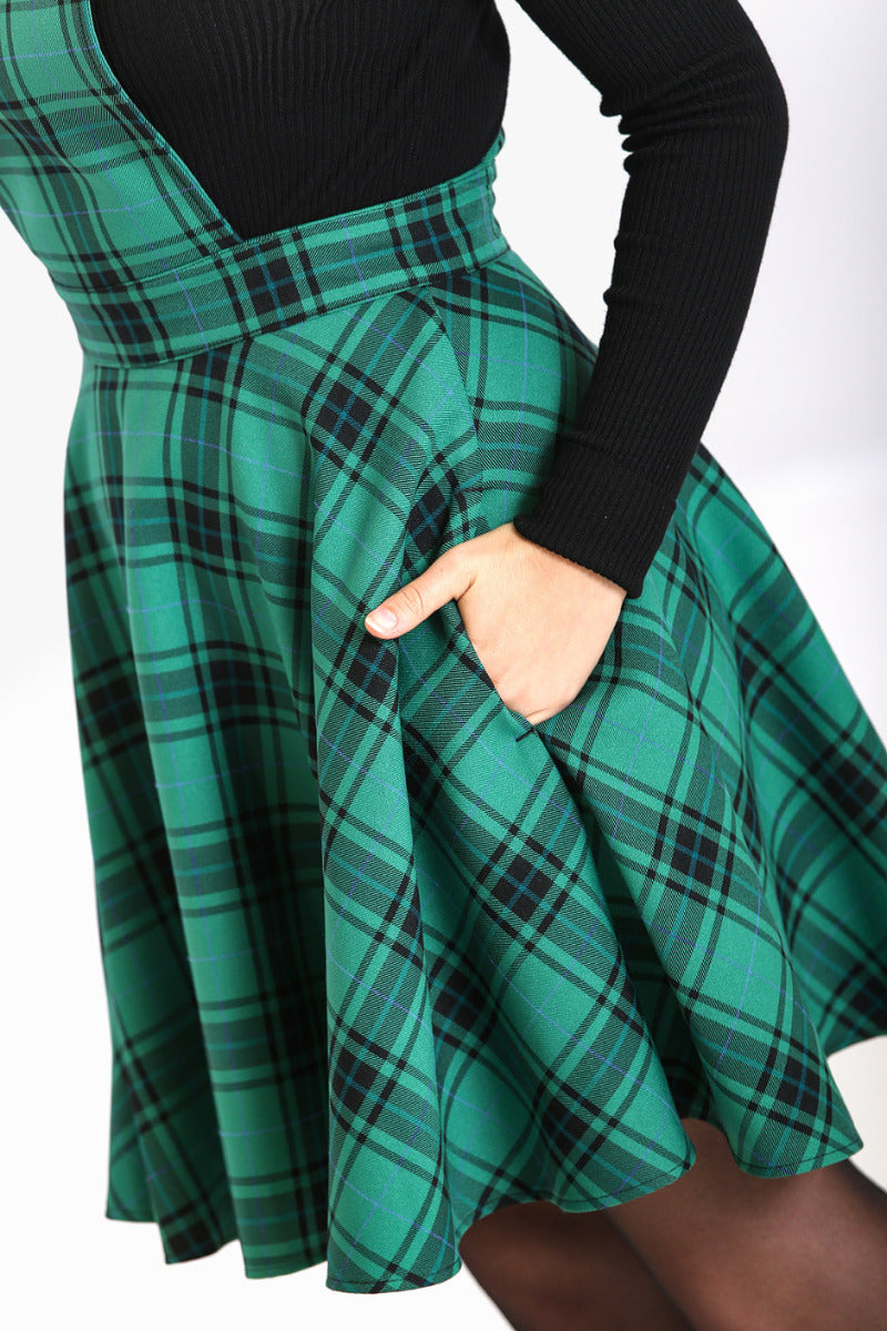 Brittany Pinafore Dress - Green