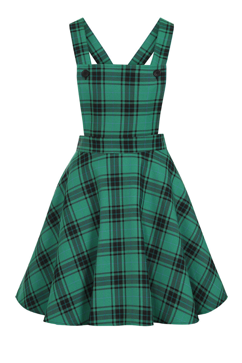 Brittany Pinafore Dress - Green