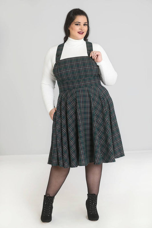 Peebles Pinafore Dress - Green