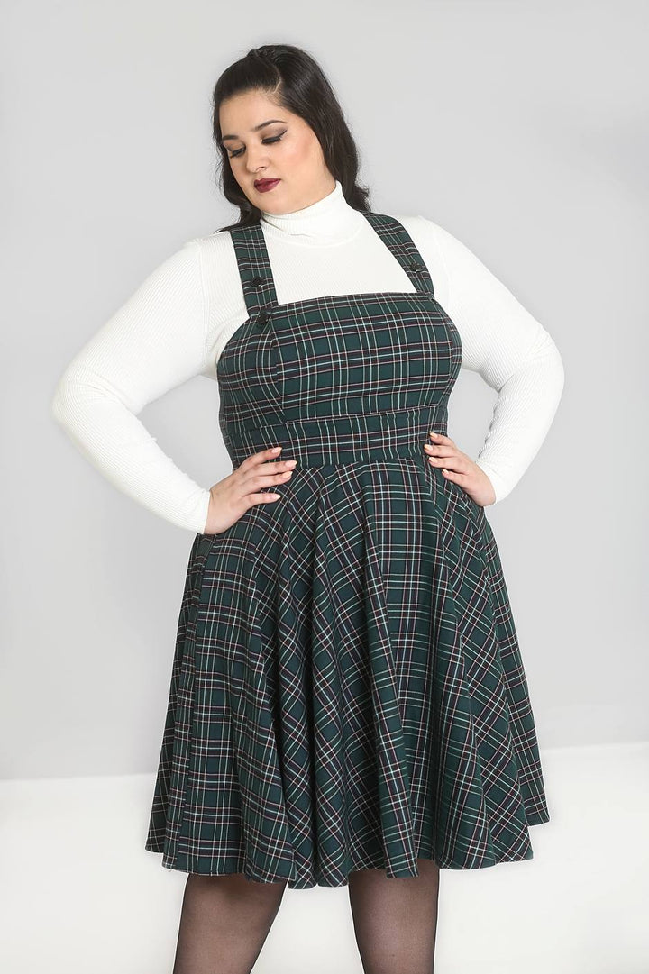 Peebles Pinafore Dress - Green