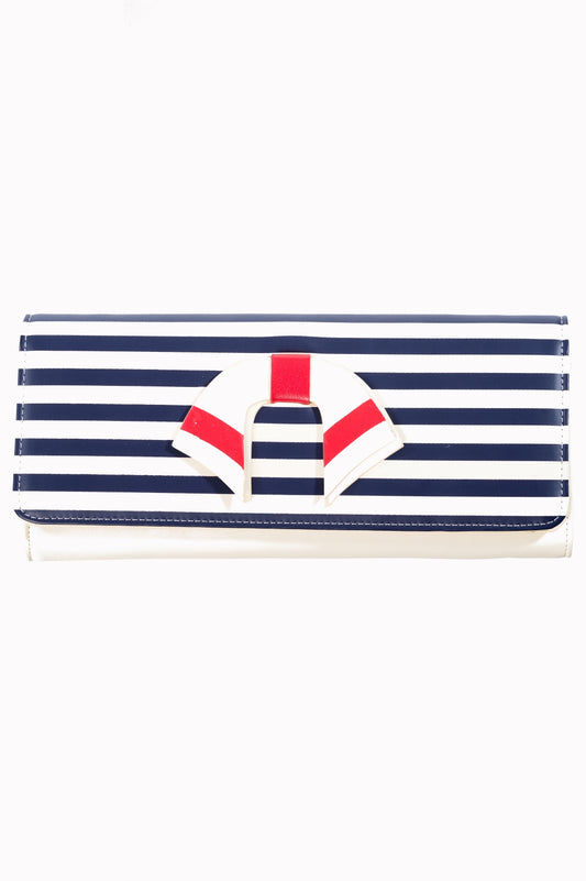 Vintage Nautical Wallet - White Stripes