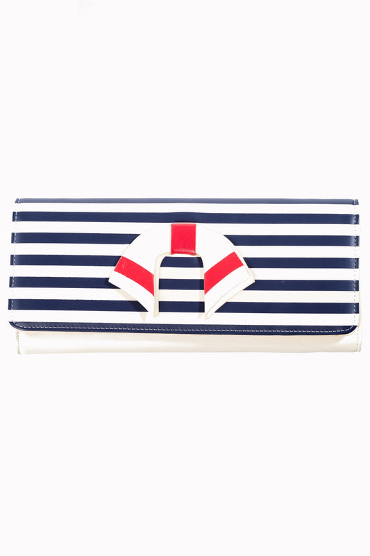 Vintage Nautical Wallet - White Stripes