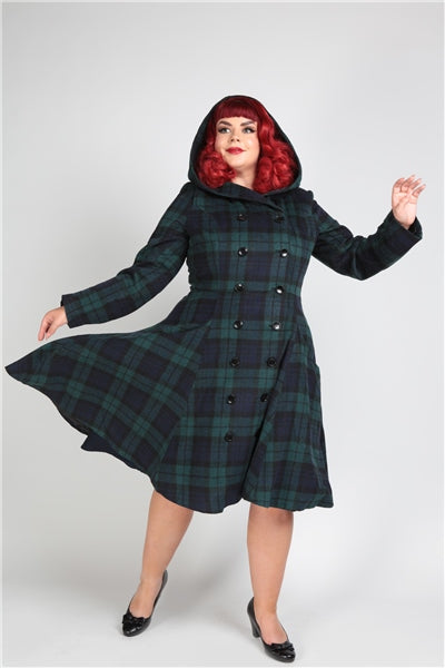 Heather Blackwatch Check Swing Coat