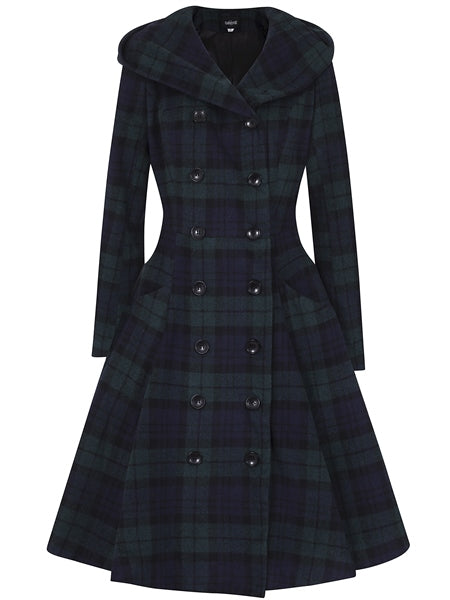 Heather Blackwatch Check Swing Coat