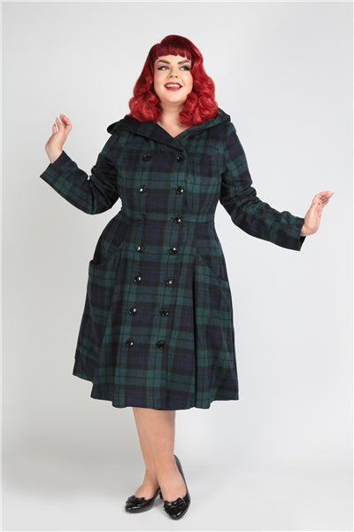 Heather Blackwatch Check Swing Coat