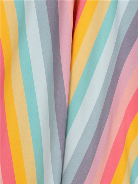 Nova Dreamy Rainbow Stripe Swing Dress