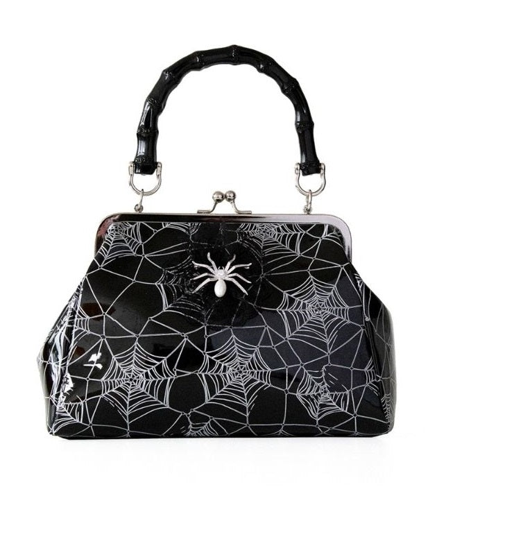 Killian Black Spider & Web Frances Handbag