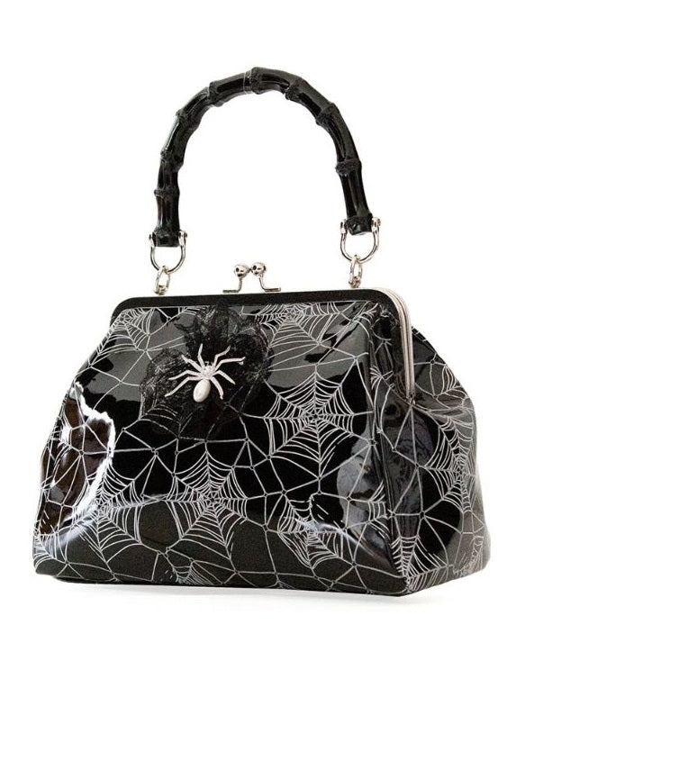 Killian Black Spider & Web Frances Handbag