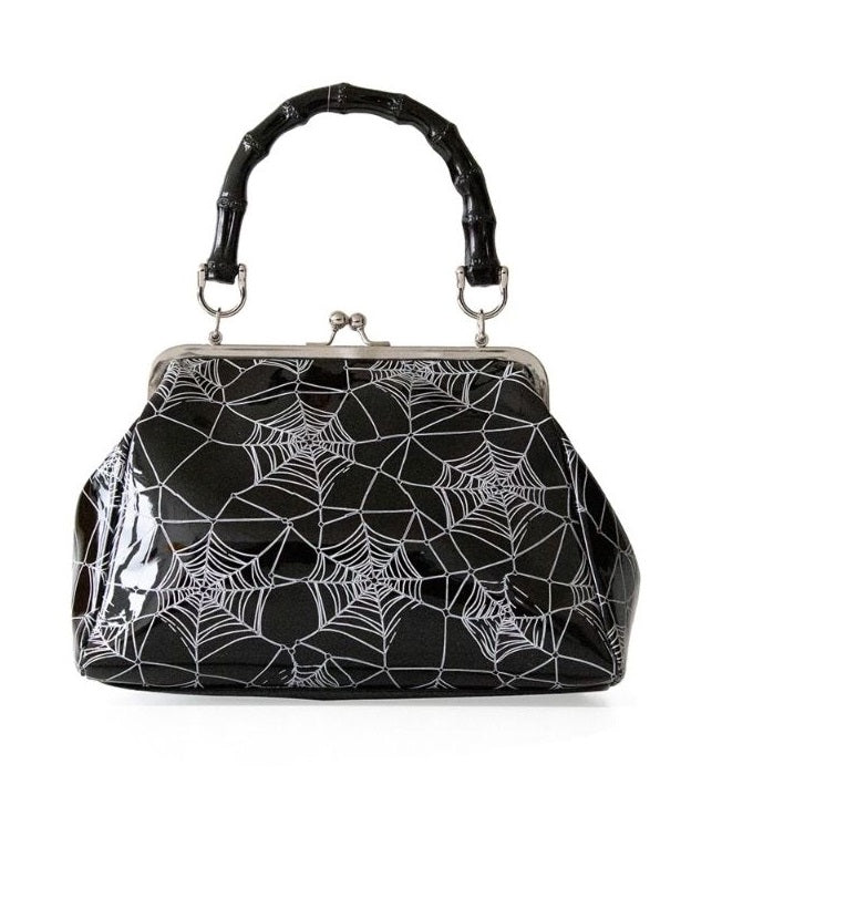 Killian Black Spider & Web Frances Handbag