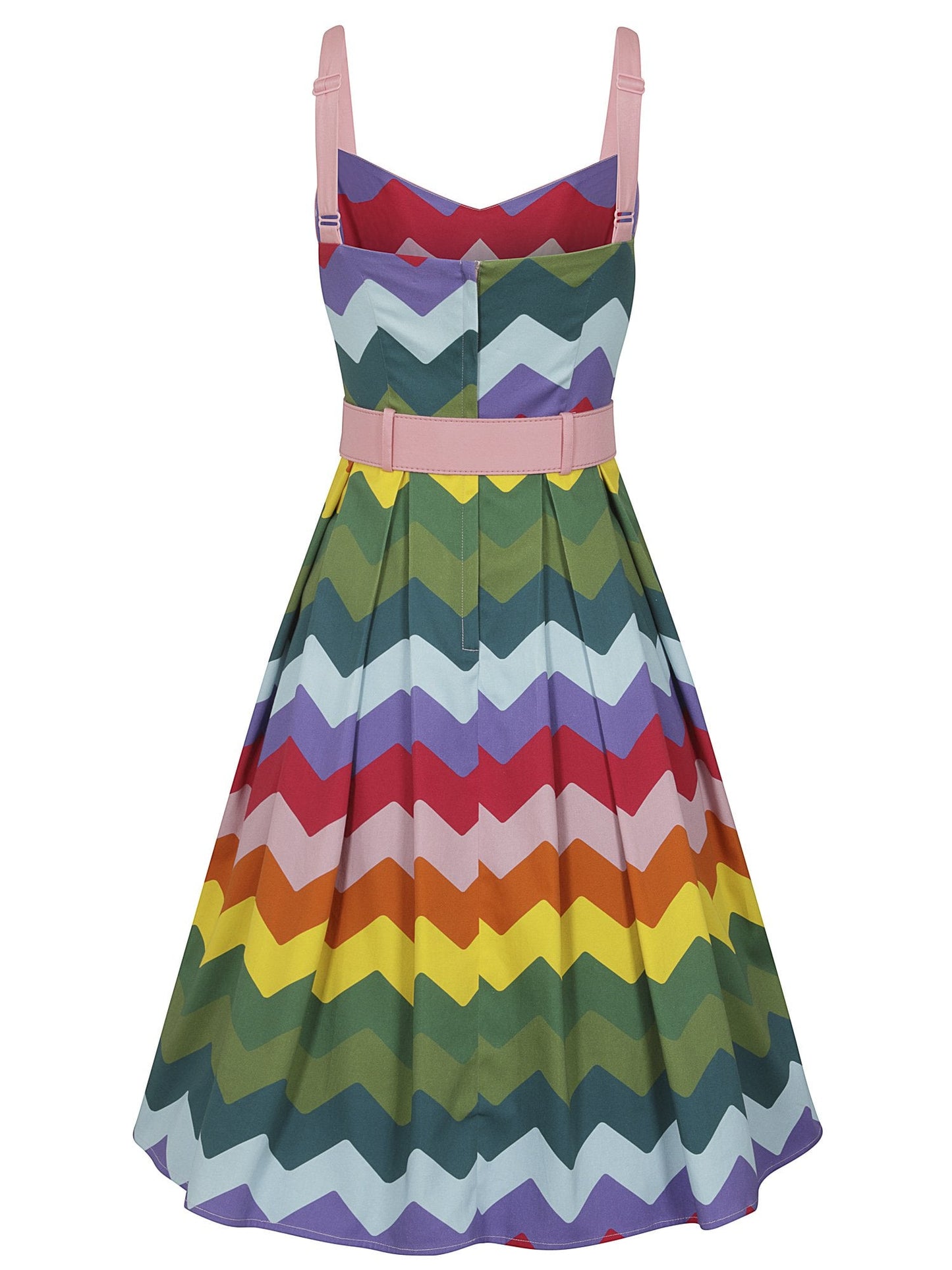 Dorothy Rainbow Chevron Swing Dress