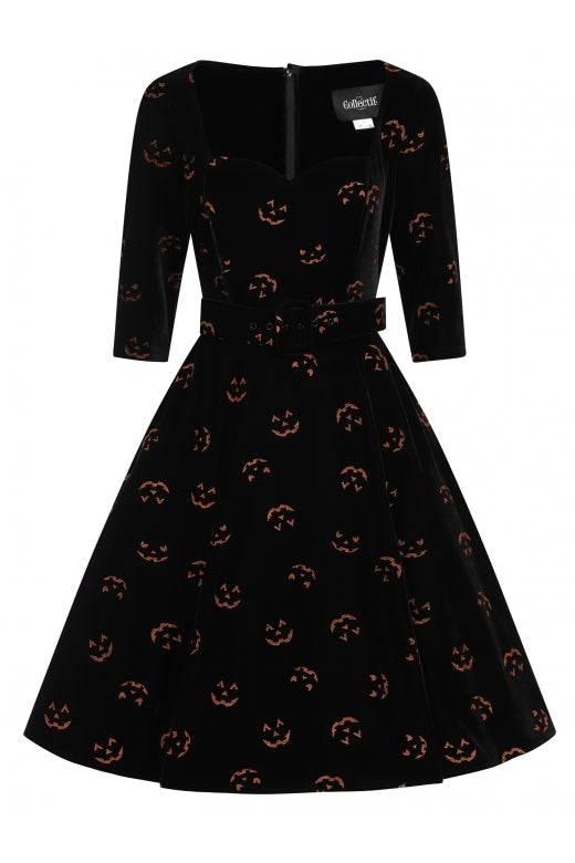 Eliana Pumpkin Glitter Swing Dress