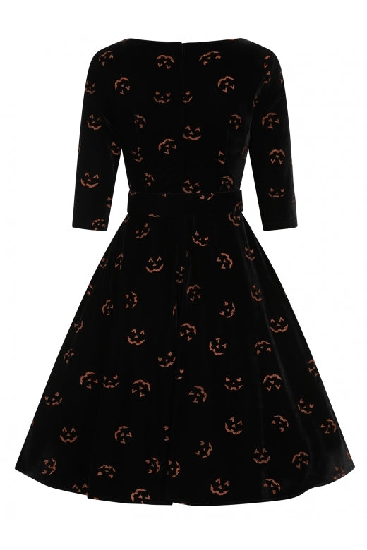 Eliana Pumpkin Glitter Swing Dress