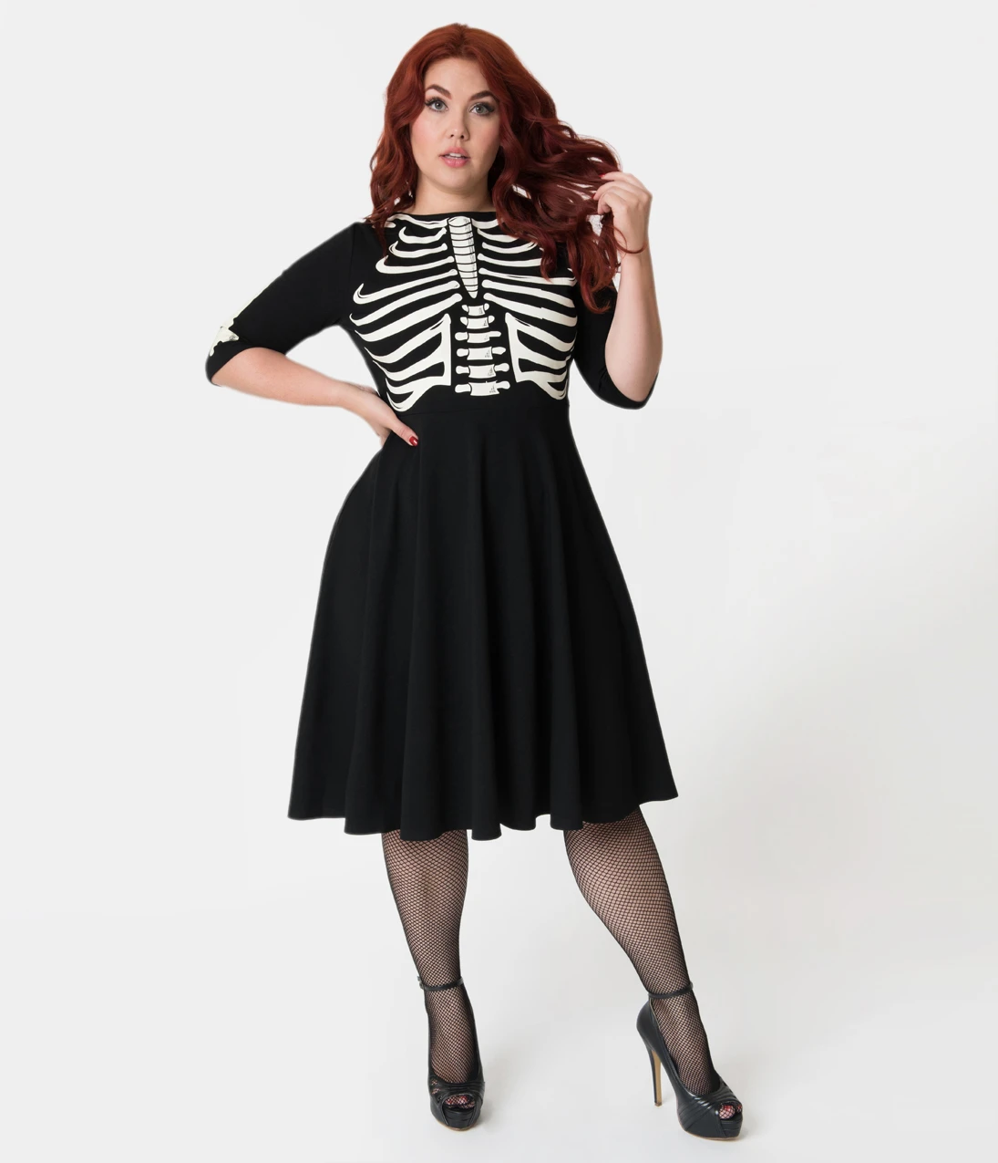 Skeleton Bones Graves Swing Dress