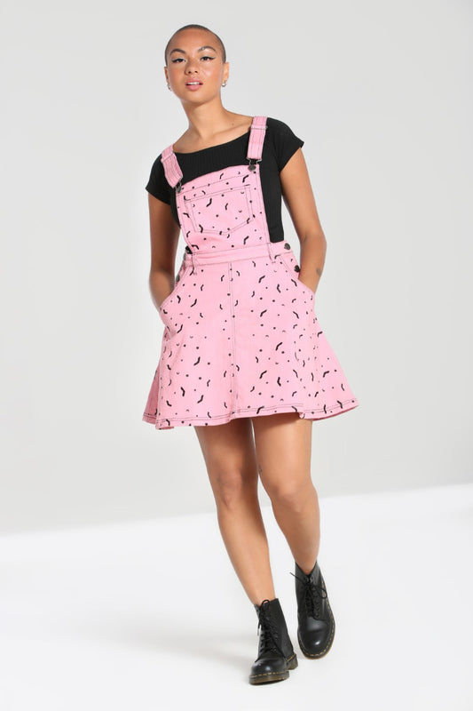 Bat Pinafore Dress - Pink